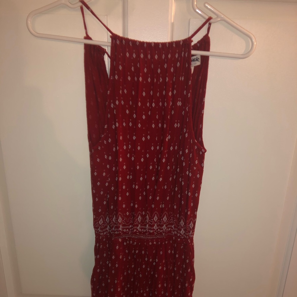 Red paisley romper
